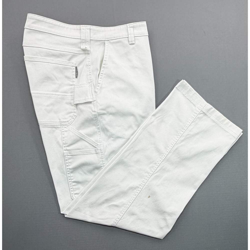 Duluth Trading Co Work Carpenter Pants White DuluthFlex Relaxed Fit | Mens 36x32